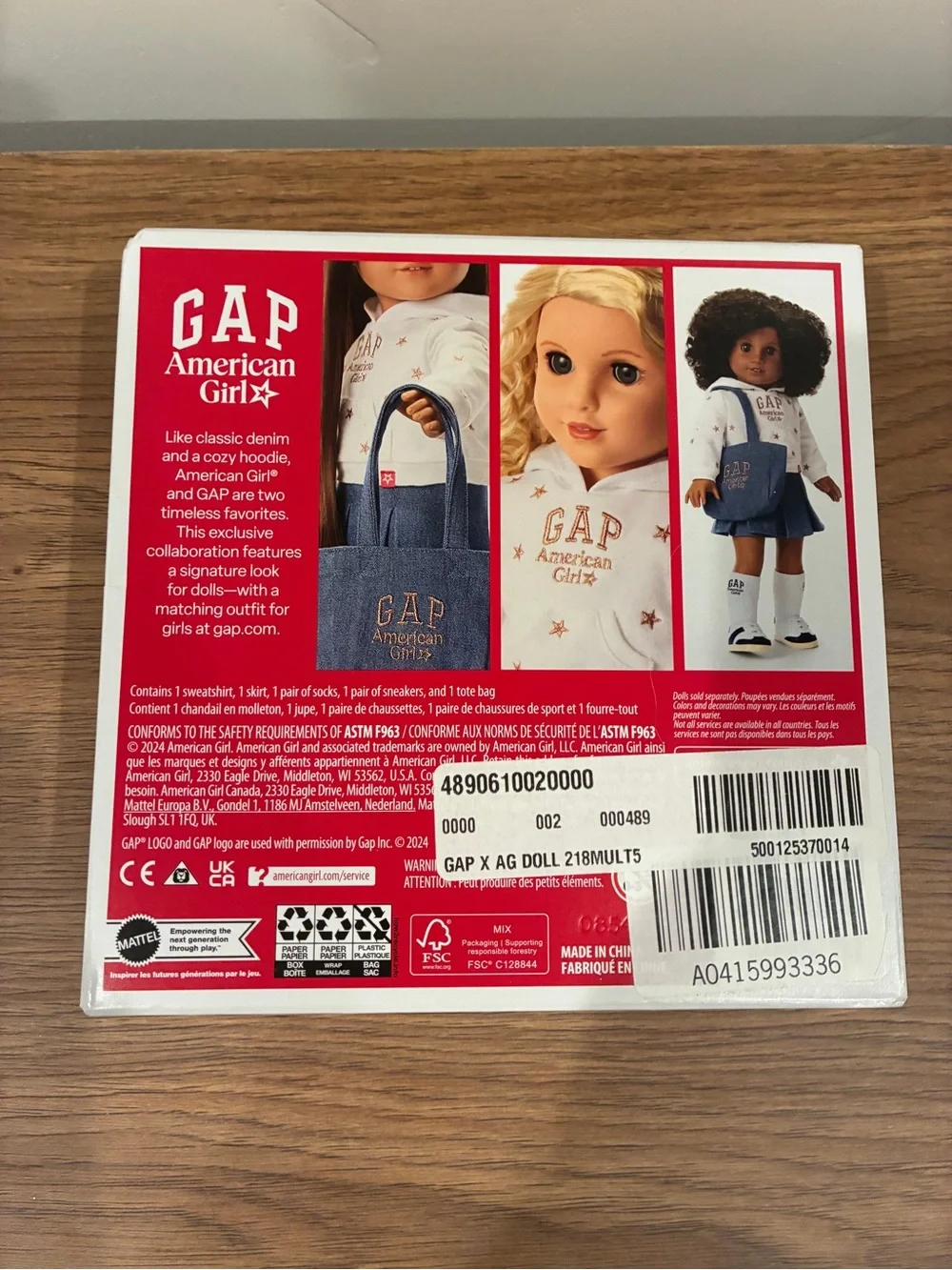 American Girl x GAP White Star Hoodie & Denim Skirt Doll Outfit